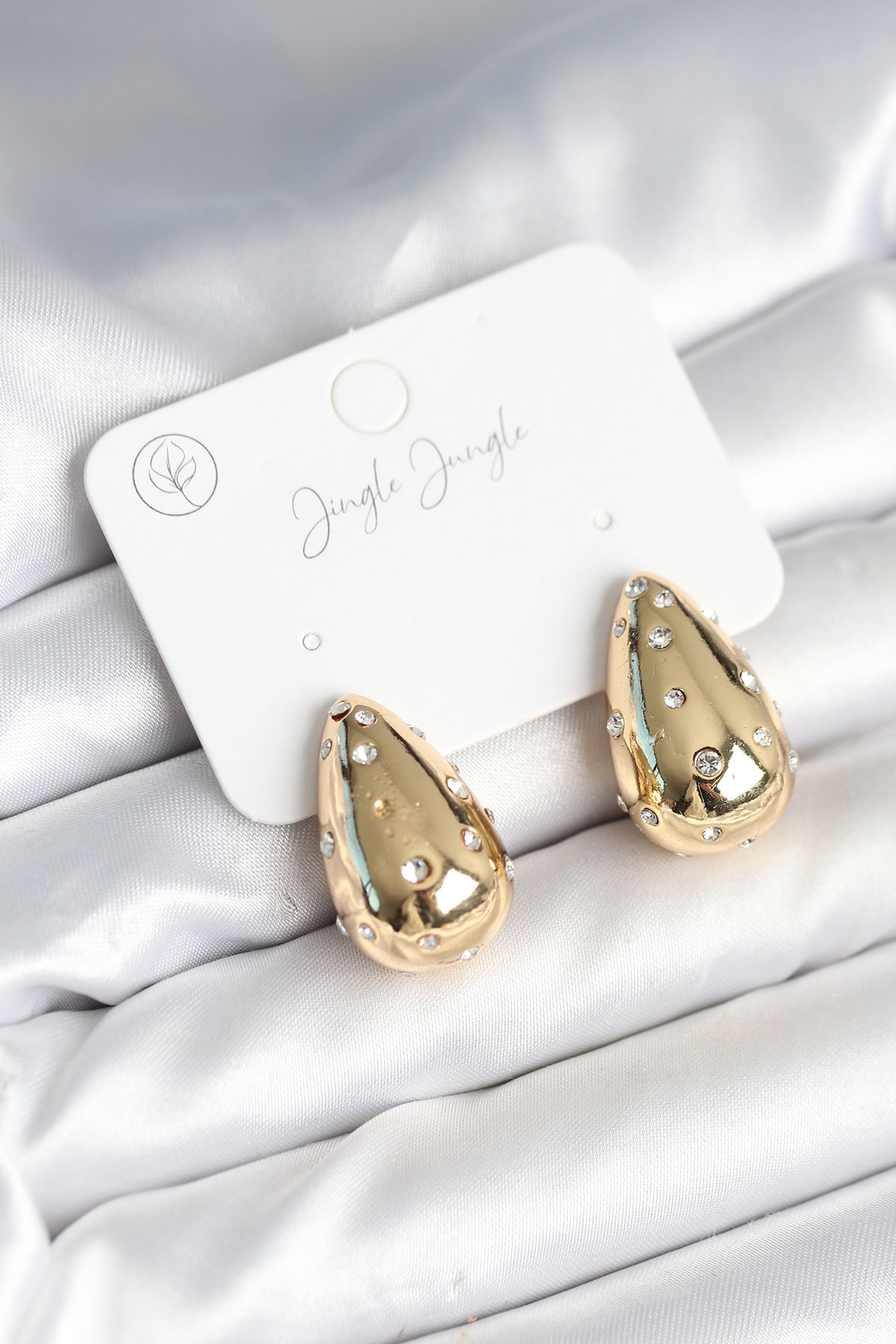 Damla Model Pirinç Gold Renk Kadın Küpe BKP11289