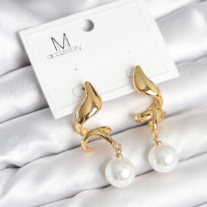 inci Detaylı Sarmal Model Gold Renk Pirinç Kadın Küpe BKP11291