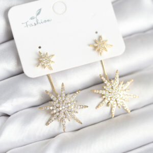 Kutup Yıldızı Model Zirkon Taşlı Pirinç Kadın Küpe BKP11294