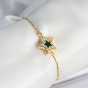 Yıldız Model Asansörlü Gold Renk Kadın Bileklik BB8013