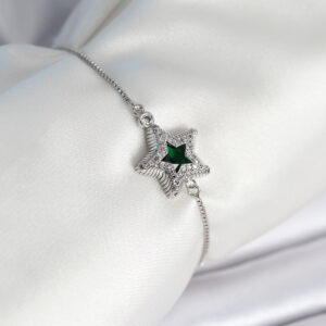 Yıldız Model Asansörlü Gümüş Renk Kadın Bileklik BB8014