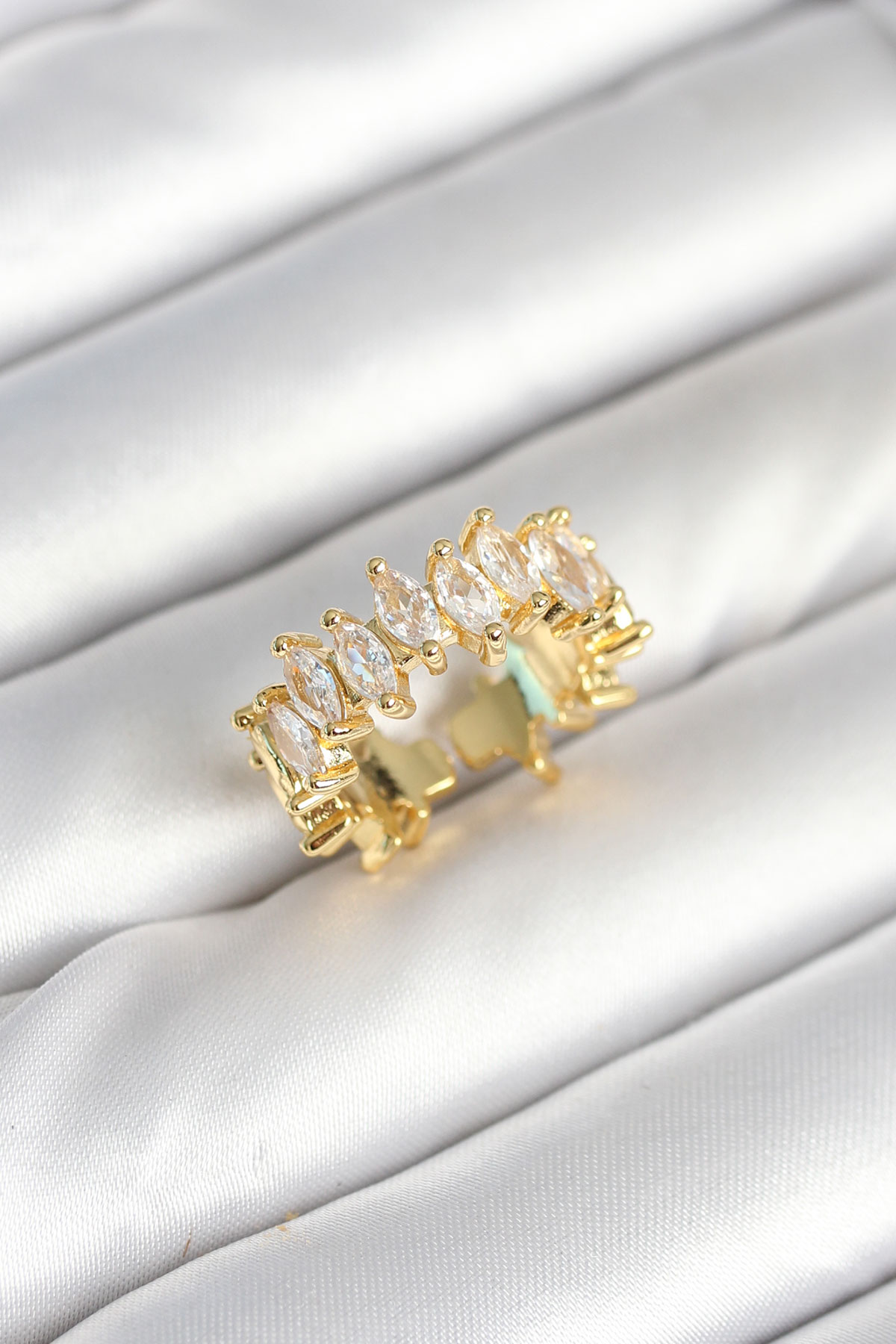 Pirinç Arpa Baget Zirkon Taşlı Kadın Yüzük BYK3906