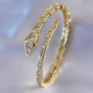 VIP Seri Yılan Model Gold Renk Kadın Kelepçe Bileklik BB5489