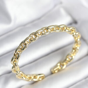 Zincir Model Gold Renk Pirinç Kadın Bileklik BB8016