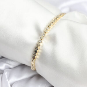 Pirinç Gold Renk İnce Petek Model Kadın Bileklik BB8025