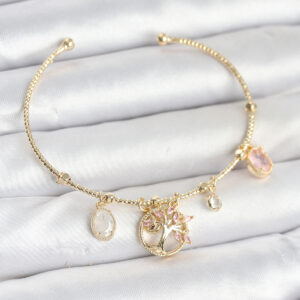 Hayat Ağacı Charmlı Gold Renk Pirinç Kadın Bileklik BB8037