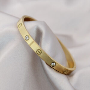 316L Çelik Gold Renk Zirkon Taşlı Bileklik BB4119