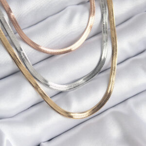 316L Çelik Mix Renk İtalyan Zincir Model Kadın Kolye BKO8208