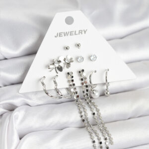 Pirinç Gümüş Renk 6 Çift Kadın Küpe BKP11336