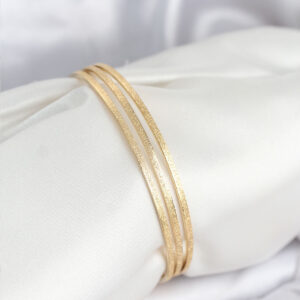 316L Çelik Gold Renk Simli Model Ajda 65 mm Kadın Bileklik BB8076