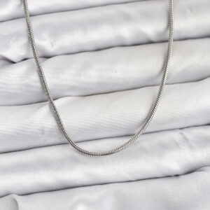 316L Çelik Zincir Gümüş Renk 60 cm Yılan Zincir Kadın Kolye BKO10681