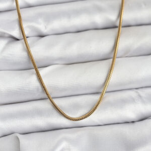 316L Çelik Zincir Gold Renk 60 cm Yılan Zincir Kadın Kolye BKO10682