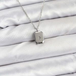 316L Çelik Zincir Gümüş Renk Minimal Kutup Yıldızı Model Kadın Kolye BKO10684