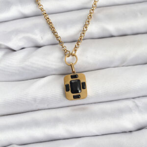 316L Çelik Zincir Gold Renk Vintage Model Kadın Kolye BKO10687