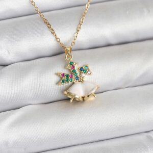 316L Çelik Zincir Gold Renk Chirtsmas Bell Model Yılbaşı Temalı Kadın Kolye BKO10706