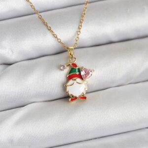 316L Çelik Zincir Gold Renk Yılbaşı Teması Kadın Kolye BKO10708