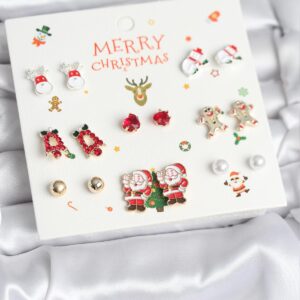 Yılbaşı Temalı Karışık Model 8 Çift Yılbaşı Temalı Kadın Küpe Seti BKP11399