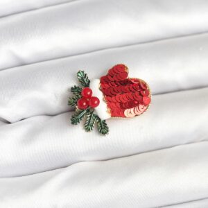 Kırmızı Model Yılbaşı Temalı Broş BR473