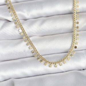 Pirinç Gold Renk Sıralı Yıldız Kadın Kolye BKO10724