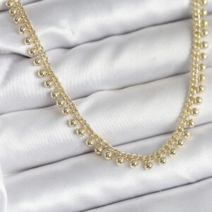 Pirinç Gold Renk Sıralı Topçuk Model Kadın Kolye BKO10725