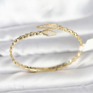 Yılan Model Pirinç Gold Renk Kadın Kelepçe Bileklik BB8091