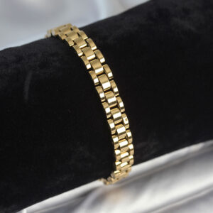 316L Çelik Gold Renk 7 mm Kalınlık Erkek Bileklik EB3763