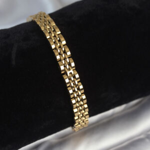 316L Çelik 7 mm Kalınlıkta Gold Renkli Erkek Bileklik EB3767