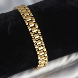 316L Çelik Gold Renk 9 mm Kalınlık Erkek Bileklik EB3770