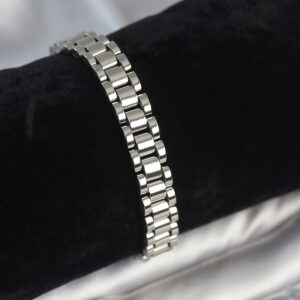 316L Çelik Gümüş Renk 9 mm Kalınlık Erkek Bileklik EB3771