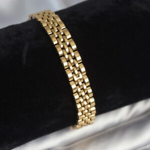 316L Çelik 9 mm Kalınlıkta Gold Renkli Erkek Bileklik EB3773