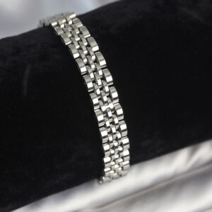 316L Çelik 9 mm Kalınlıkta Gümüş Renkli Erkek Bileklik EB3774