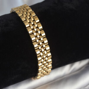 316L Çelik 12 mm Kalınlıkta Gold Renkli Erkek Bileklik EB3779