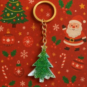 epoksi anahtarlık çam ağacı